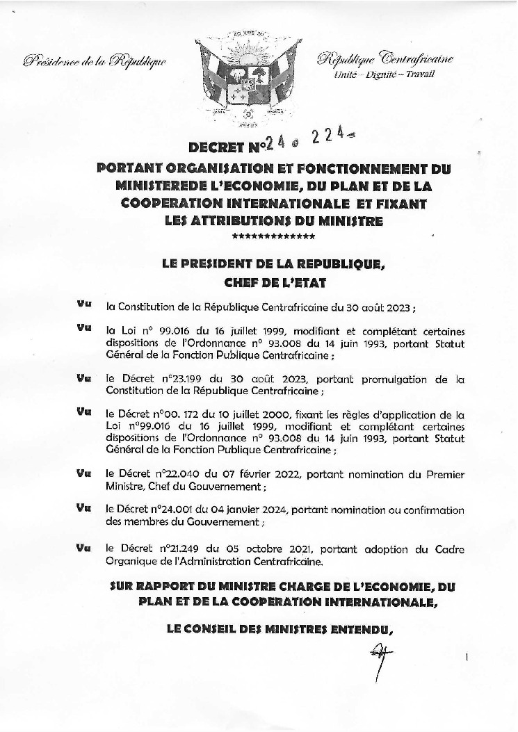 thumbnail of Decret Organique MEPCI 2024